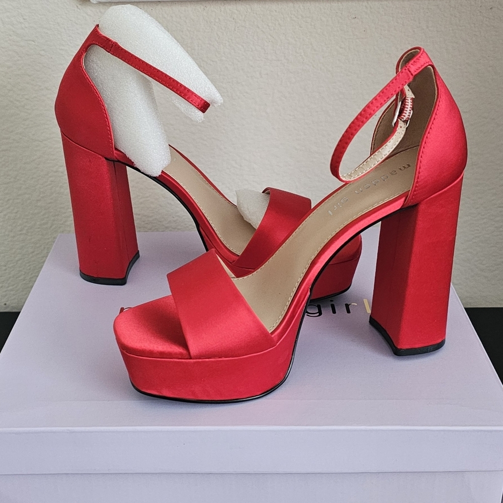 Madden Girl Bold Red Block Heels